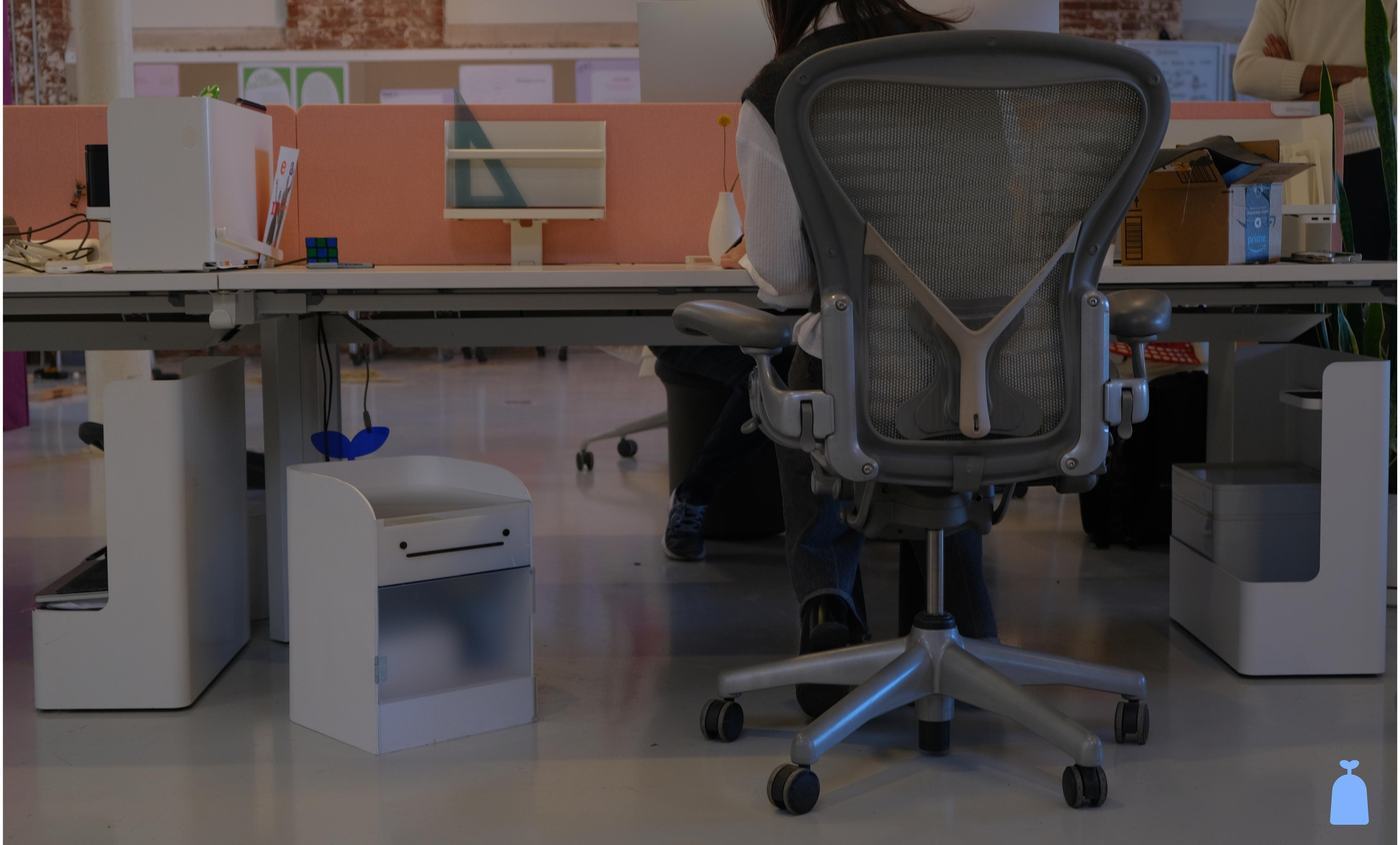 Lockit parked beside a desk in an open office